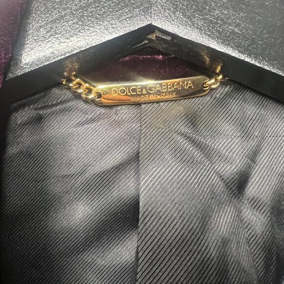 Dolce & Gabbana Royal Purple Velvet Blazer - Picture 3 of 6